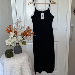 Zesica Black Dress with White Trim